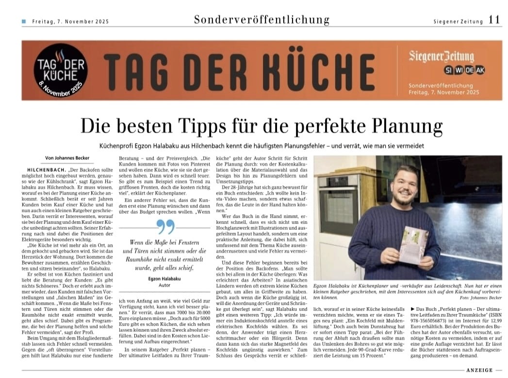 Artikel der Siegener Zeitung über Egzon Halabaku: Die besten Tipps für die perfekte Planung